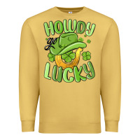 Antique Gold howdy go lucky st patrics day Premium Sweatshirt - MaliasSmallBusiness