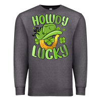 Charcoal Heather howdy go lucky st patrics day Premium Sweatshirt - MaliasSmallBusiness