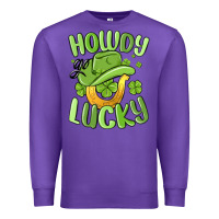 Purple howdy go lucky st patrics day Premium Sweatshirt - MaliasSmallBusiness