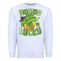 White howdy go lucky st patrics day Premium Sweatshirt - MaliasSmallBusiness