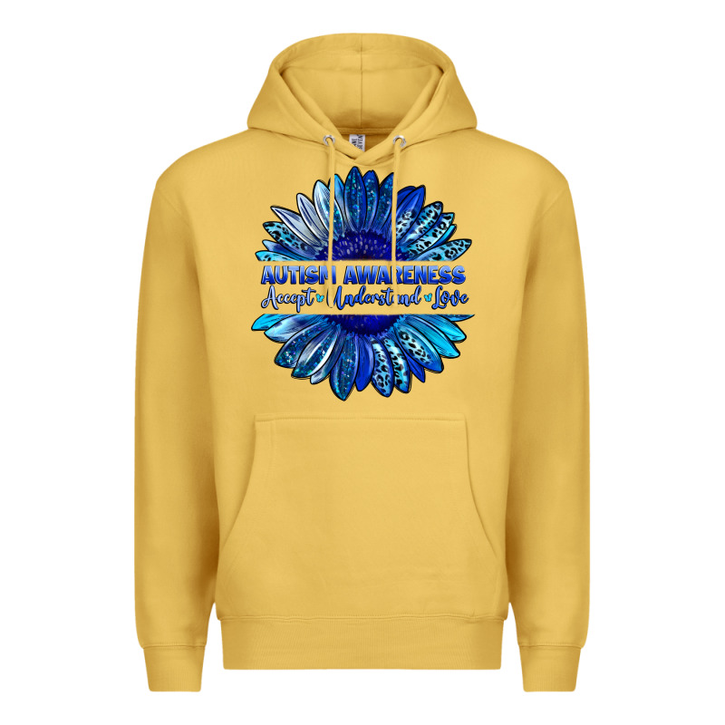 Autism Awareness Accept Understand Love Blue Premium Hoodie by LillyAllenDesigns | Teevron
