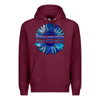 Burgundy autism awareness accept understand love blue Premium Hoodie - LillyAllenDesigns
