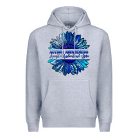 Heather Grey autism awareness accept understand love blue Premium Hoodie - LillyAllenDesigns