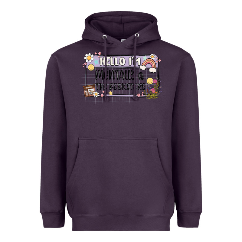 Hello Im Mentally At The Bookstore Heavyweight Hoodie by MaliasSmallBusiness | Teevron