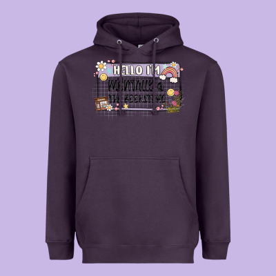 Hello Im Mentally At The Bookstore Heavyweight Hoodie Designed By Maliassmallbusiness