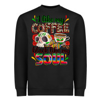 Black i like my coffee black like my soul Heavyweight Sweatshirt - Zillion Design Studio