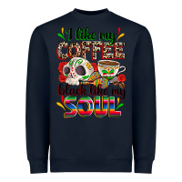 Navy i like my coffee black like my soul Heavyweight Sweatshirt - Zillion Design Studio