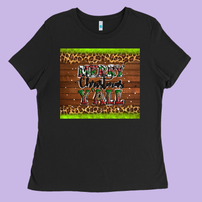 Merry Christmas Y'all Ladies Tee Designed By Adodesignshop