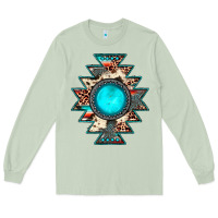 Matcha aztec leopard turquoise gemstone Long Sleeve Tee - JahusDesignShop