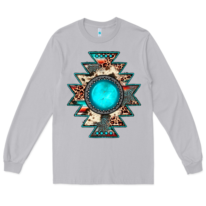 Aztec Leopard Turquoise Gemstone Long Sleeve Tee by JahusDesignShop | Teevron
