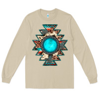 Mushroom aztec leopard turquoise gemstone Long Sleeve Tee - JahusDesignShop