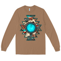 Toasted Coconut aztec leopard turquoise gemstone Long Sleeve Tee - JahusDesignShop