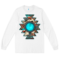 White aztec leopard turquoise gemstone Long Sleeve Tee - JahusDesignShop