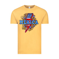 Vintage Mustard Merica lightning bolt Vintage Tee - Neo Western