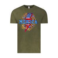 Vintage Olive Merica lightning bolt Vintage Tee - Neo Western