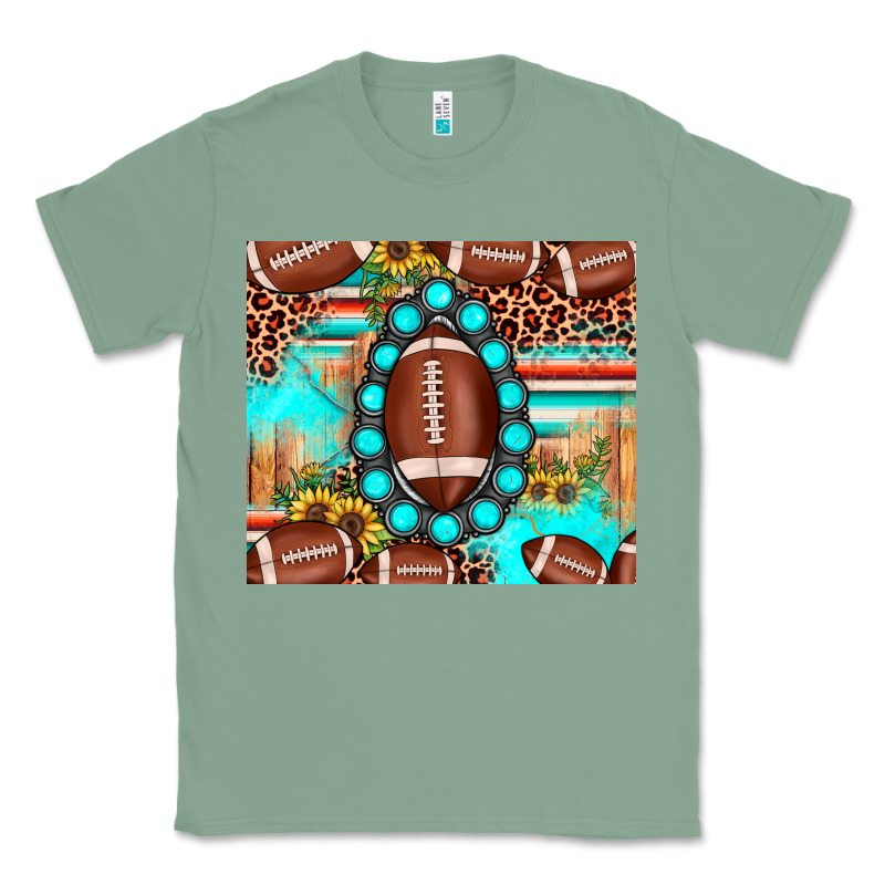 Football Leopard Turquoise Gemstone Sunflower Classic Tee by JahusDesignShop | Teevron