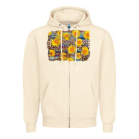 Sandshell aztec sunflower leopard background Zipper Hoodie - AdoDesignShop