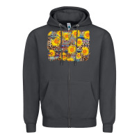 Smoke aztec sunflower leopard background Zipper Hoodie - AdoDesignShop