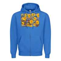 True Royal aztec sunflower leopard background Zipper Hoodie - AdoDesignShop