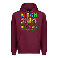 Burgundy autism mom some people look up to their heroes Premium Hoodie - LillyAllenDesigns