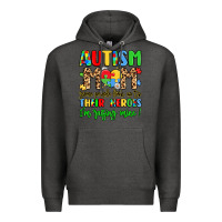 Charcoal Heather autism mom some people look up to their heroes Premium Hoodie - LillyAllenDesigns