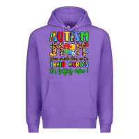 Purple autism mom some people look up to their heroes Premium Hoodie - LillyAllenDesigns
