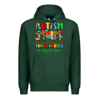 Sports Green autism mom some people look up to their heroes Premium Hoodie - LillyAllenDesigns