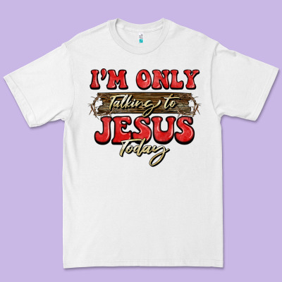 I'm Only Talking To Jesus Today Christmas Premium Tee Designed By Barkaloodesign