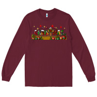 Burgundy christmas with christmas cross libbey glass Long Sleeve Tee - BundleAndBundleShop