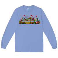 Colony Blue christmas with christmas cross libbey glass Long Sleeve Tee - BundleAndBundleShop