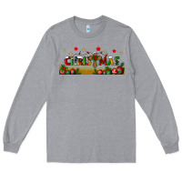 Heather Grey christmas with christmas cross libbey glass Long Sleeve Tee - BundleAndBundleShop