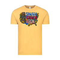Vintage Mustard Small town usa 4th of july Vintage Tee - CowGirlArtShop