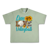 Oil Green live love volleyball Urban Heavy Tee - HRA Design Shop