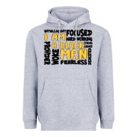 Heather Grey i am a black man Heavyweight Hoodie - MaliasSmallBusiness