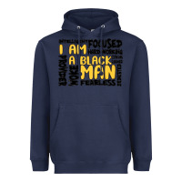 Navy i am a black man Heavyweight Hoodie - MaliasSmallBusiness