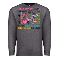 Charcoal Heather hair stylist typography Premium Sweatshirt - MaliasSmallBusiness