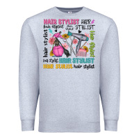 Heather Grey hair stylist typography Premium Sweatshirt - MaliasSmallBusiness
