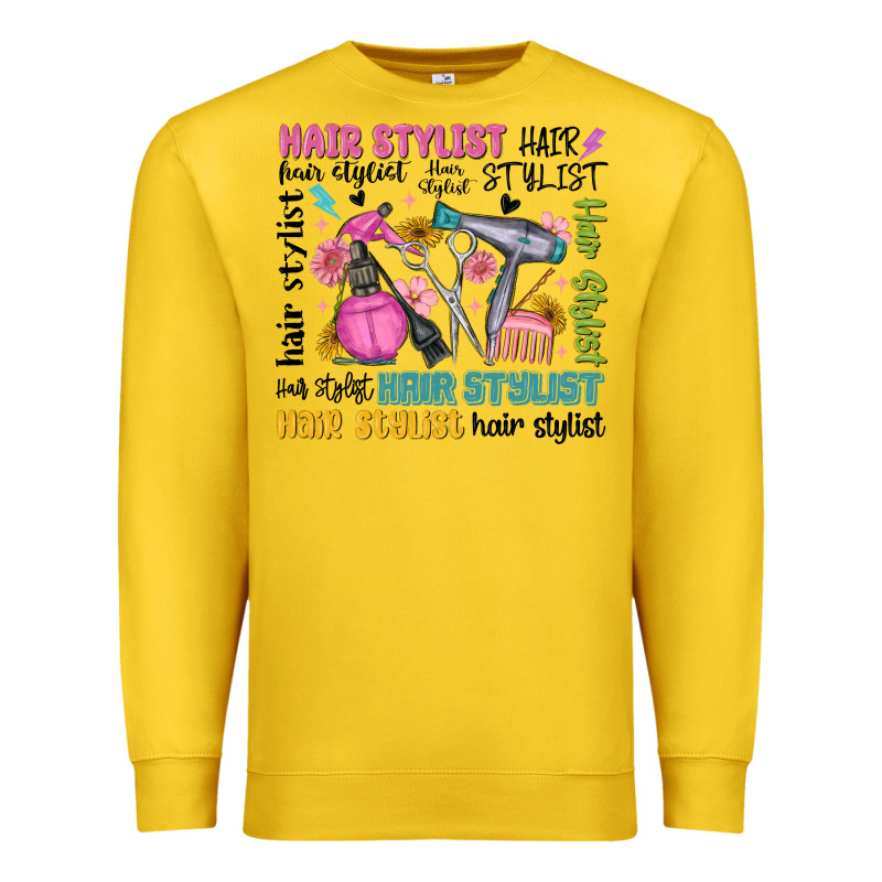 Hair Stylist Typography Premium Sweatshirt by MaliasSmallBusiness | Teevron