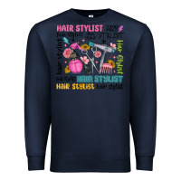 Navy hair stylist typography Premium Sweatshirt - MaliasSmallBusiness