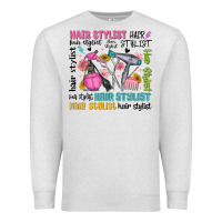 Oatmeal Heather hair stylist typography Premium Sweatshirt - MaliasSmallBusiness