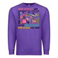 Purple hair stylist typography Premium Sweatshirt - MaliasSmallBusiness