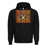 Black serape sunflowers bull skull background Zipper Hoodie - Artiststas