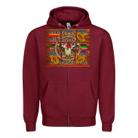 Burgundy serape sunflowers bull skull background Zipper Hoodie - Artiststas