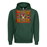 Sports Green serape sunflowers bull skull background Zipper Hoodie - Artiststas