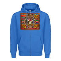 True Royal serape sunflowers bull skull background Zipper Hoodie - Artiststas