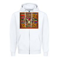 White serape sunflowers bull skull background Zipper Hoodie - Artiststas