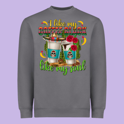 I Like My Coffee Black Like My Soul Heavyweight Sweatshirt Designed By Texasbilliewilder