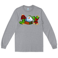 Heather Grey joy for christmas with snowman Long Sleeve Tee - AdoDesignShop