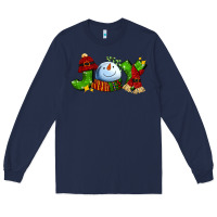 Navy joy for christmas with snowman Long Sleeve Tee - AdoDesignShop