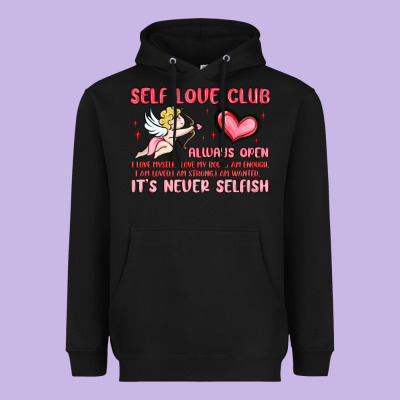 Self Love Club Heavyweight Hoodie Designed By Maliassmallbusiness